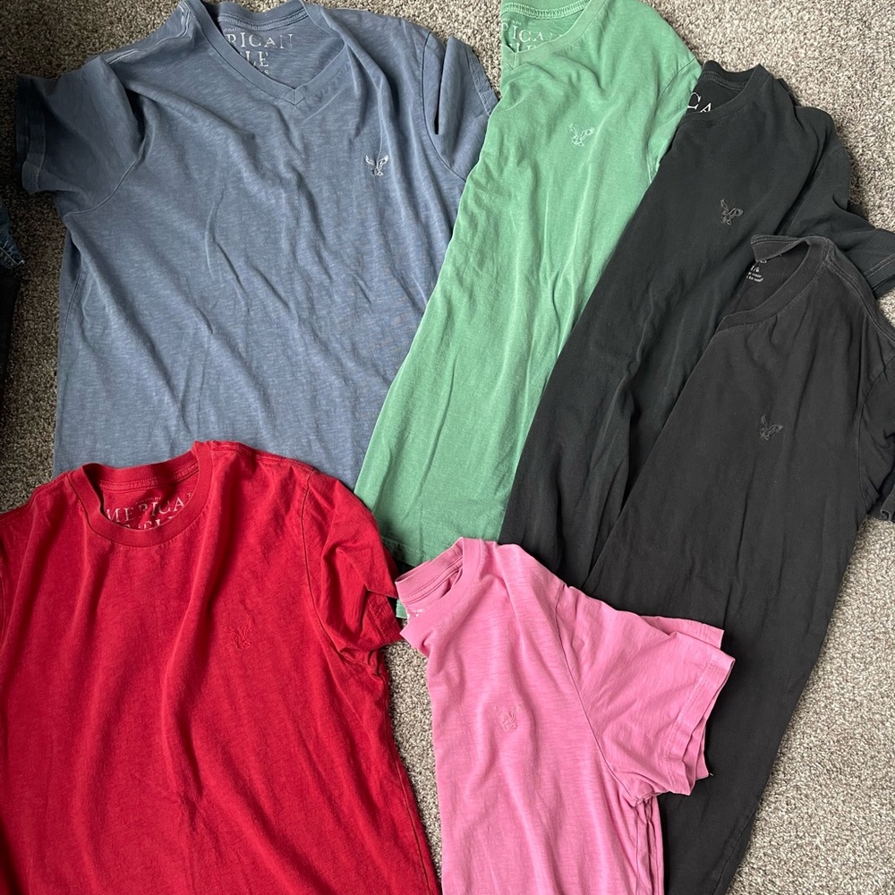 Mens large tall v neck and crew neck